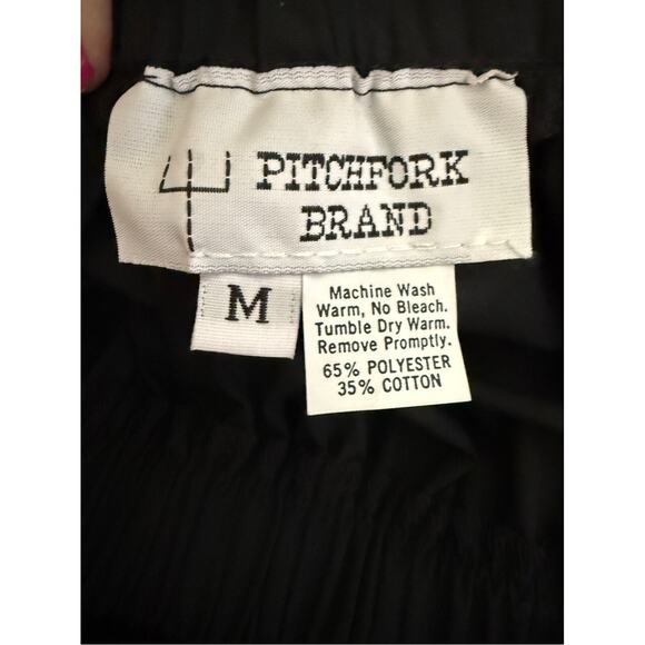 Vintage Pitchfork Brand Black Eyelet Trim Square Dance Skirt WhimsyGoth Gothic M - Picture 2 of 6